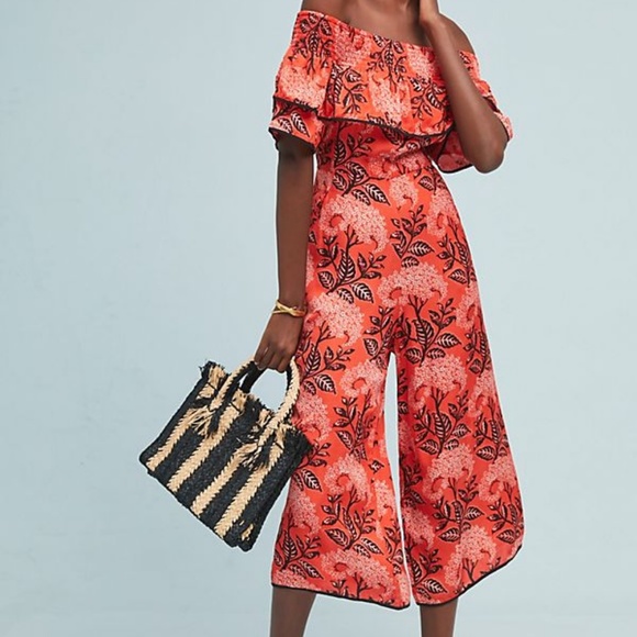 Anthropologie Pants - New Anthropologie Biji Off-The-Shoulder Jumpsuit L